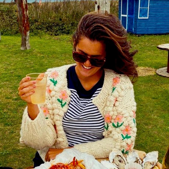 Lily Bean Floral And Pearl Chunky Knit 